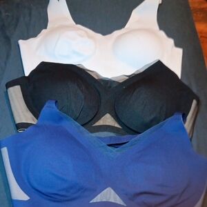 Honeylove Mesh Accent Bra, Black, Blue And  Beige.